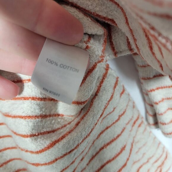 J. Jill Women's Striped Terry Style Light Weight Cream & Orange Sweater Size XL - Picture 7 of 12